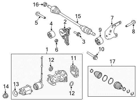 2014 Lincoln MKS Axle Assembly - Rear Diagram for GB5P-4000-AB