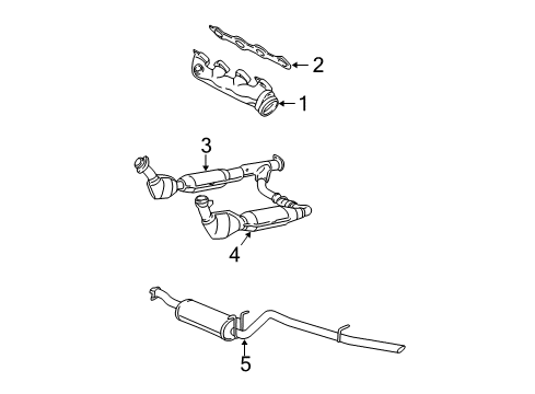 2000 Ford F-150 Catalytic Converter Assembly Diagram for YL3Z-5E212-BA