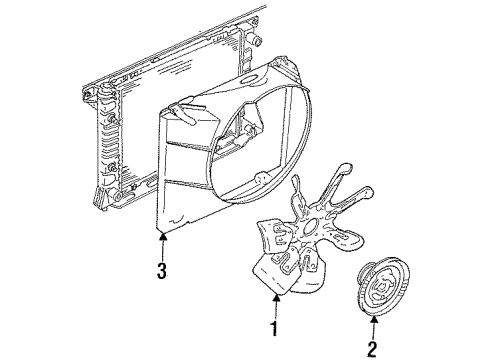 1990 Mercury Cougar Cooling System, Radiator, Water Pump, Cooling Fan Diagram