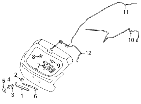 2014 Ford Focus Lift Gate - Wiper & Washer Components Diagram