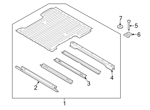 2023 Ford F-150 Lightning Floor & Rails Diagram