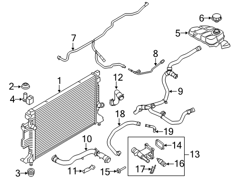 2015 Lincoln MKC Radiator & Components Diagram