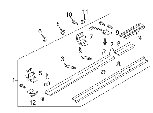 2022 Ford F-250 Super Duty Running Board Diagram