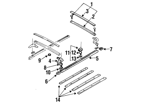 1993 Mercury Villager SUPPORT - ROOF RACK Diagram for F67Z7855141AAA