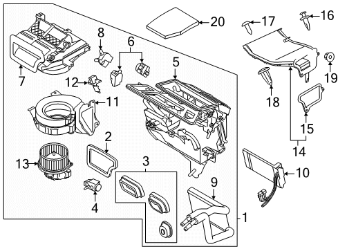 2023 Ford Transit-250 Heater Core & Control Valve Diagram