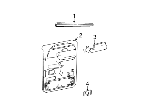 2001 Ford F-250 Super Duty Armrest Assembly Door Diagram for YC3Z2627540AAB