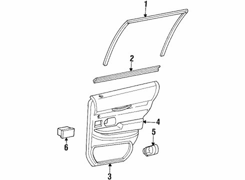 1994 Ford Crown Victoria Weatherstrip Diagram for F4AZ5425860A