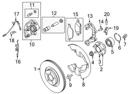 2019 Lincoln MKC Front Brakes Diagram