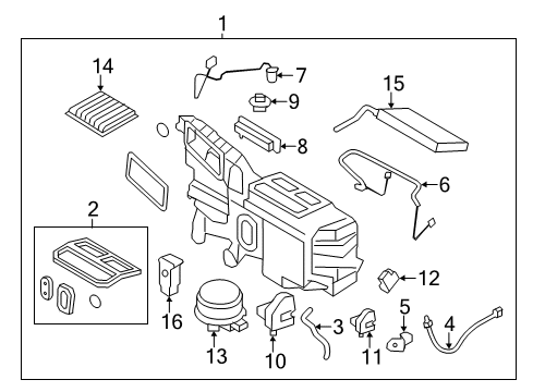 2012 Ford Edge A/C Evaporator Components Diagram