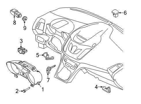 2013 Ford Escape Instrument Cluster Diagram for CJ5Z-10849-SA