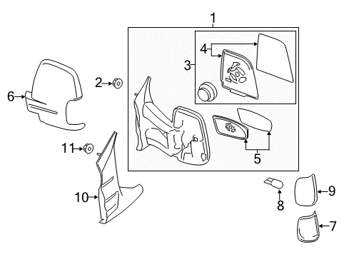 2016 Ford Transit-350 MIRROR ASY - REAR VIEW OUTER Diagram for EK4Z-17683-HB