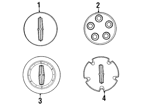 1998 Lincoln Continental Wheel Cover Diagram for F5OY-1130-B