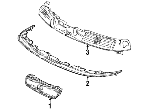 1996 Mercury Mystique Body Assembly - Headlamp Diagram for F5RY-13100-A