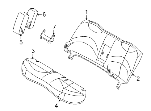 2004 Ford Crown Victoria Rear Seat Back Cover Assembly Diagram for 3W7Z-5466600-GAE