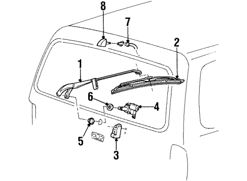 2000 Lincoln Navigator Wiper & Washer Components Diagram