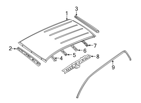 2010 Mercury Mariner Roof & Components Diagram