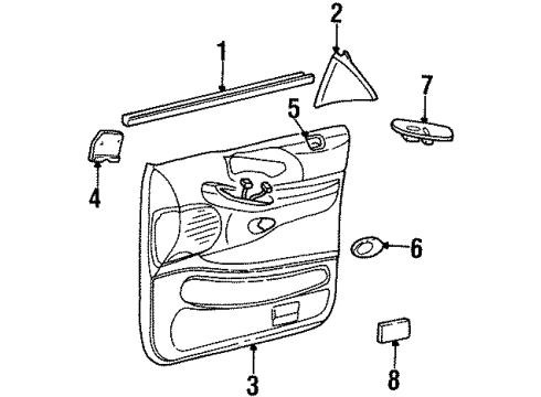 2000 Lincoln Navigator Interior Trim - Front Door Diagram