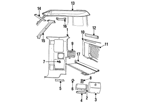 1995 Ford Ranger Hinge Assembly Diagram for E6TZ-1331518-A