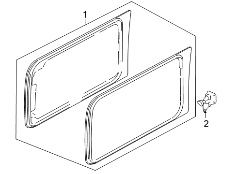 2007 Lincoln Navigator Quarter Panel - Glass & Hardware Diagram