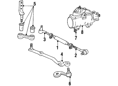 1987 Mercury Grand Marquis P/S Pump & Hoses, Steering Gear & Linkage Diagram