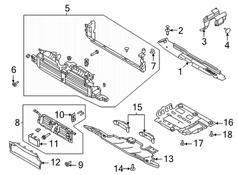 2022 Ford Bronco Air Deflector - Radiator Support Diagram