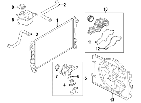 2008 Ford Taurus X Cooling System, Radiator, Water Pump, Cooling Fan Diagram