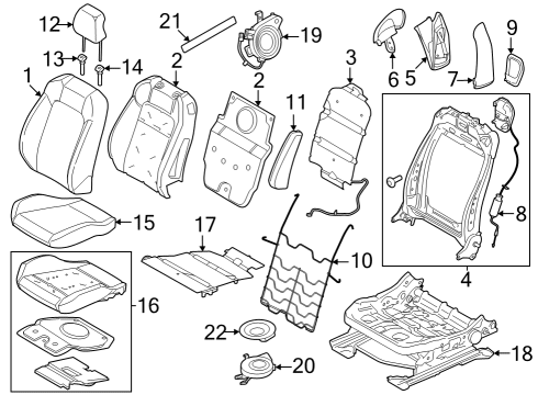 2024 Ford Mustang Front Seat Components Diagram