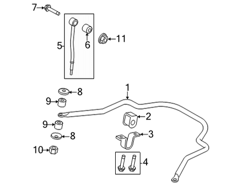 2019 Ford E-350 Super Duty Stabilizer Bar & Components - Rear Diagram