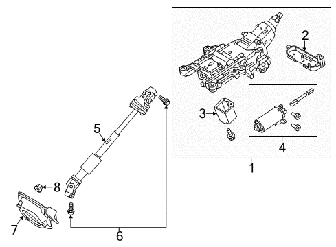 2013 Lincoln MKS Steering Column & Wheel, Steering Gear & Linkage Diagram