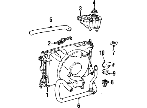 2002 Mercury Grand Marquis Radiator & Components Diagram