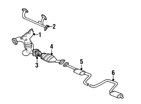 1999 Ford Contour Catalytic Converter Assembly Diagram for F8RZ-5E212-AC