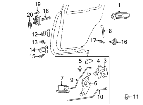 2002 Ford Explorer Escutcheon - Door Inside Handle Diagram for 4L2Z-7826552-AB