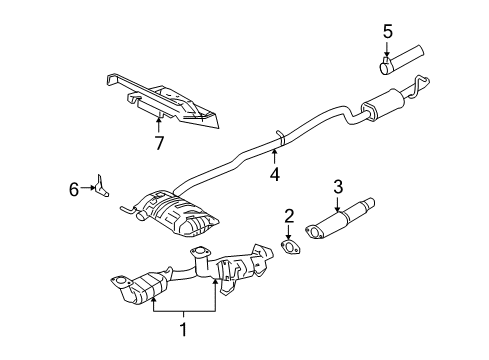 2004 Mercury Monterey Exhaust Components Diagram