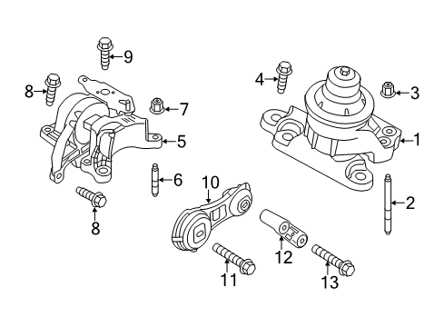 2013 Ford Police Interceptor Utility Engine & Trans Mounting Diagram