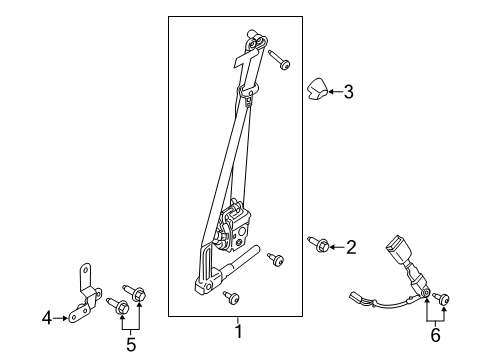 2022 Ford Ranger Buckle Assembly - Seat Belt Diagram for KB3Z-2161203-AB