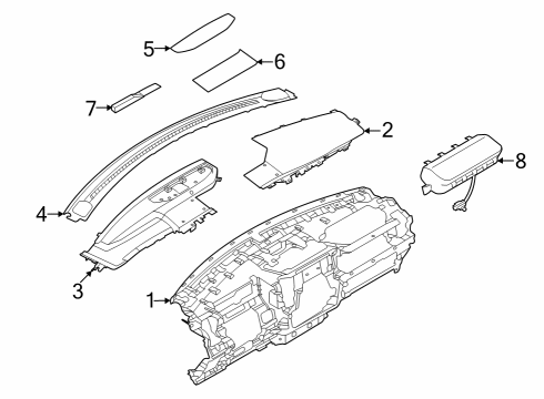 2023 Ford F-150 Lightning Instrument Panel Components Diagram