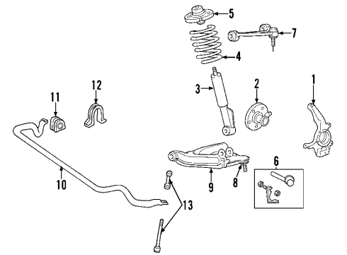 2017 Ford Expedition Front Suspension Components, Lower Control Arm, Upper Control Arm, Stabilizer Bar Diagram