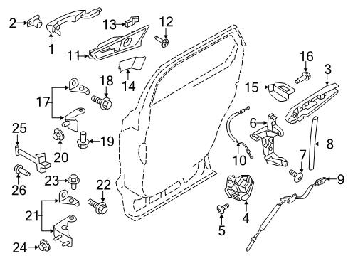 2020 Ford Edge HANDLE ASY - DOOR - INNER Diagram for HT4Z-5822601-AE