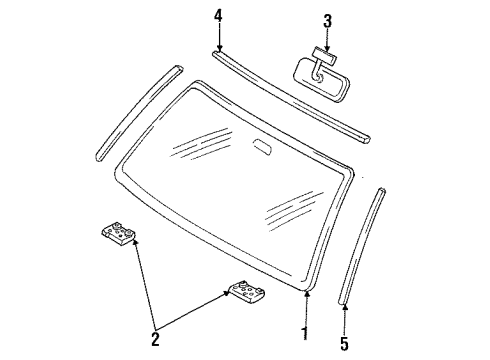 1999 Mercury Mystique Windshield Glass, Reveal Moldings Diagram