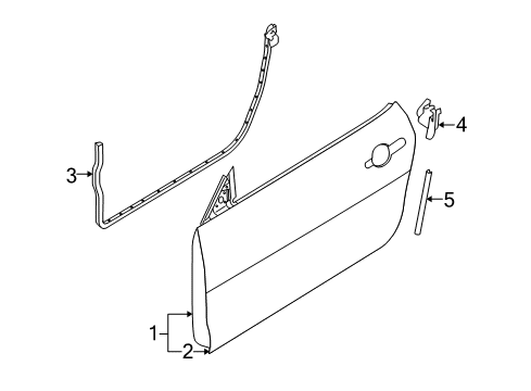 2012 Ford Mustang Door & Components, Body Diagram 1 - Thumbnail