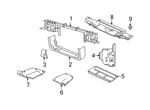 2003 Mercury Grand Marquis Radiator Support Diagram