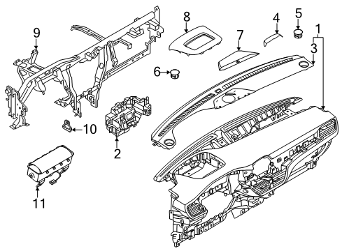 2021 Ford Escape Cluster & Switches, Instrument Panel Diagram