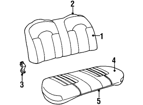 2001 Lincoln Continental Pad Rear Seat Cushion Diagram for XF3Z54600A88AA