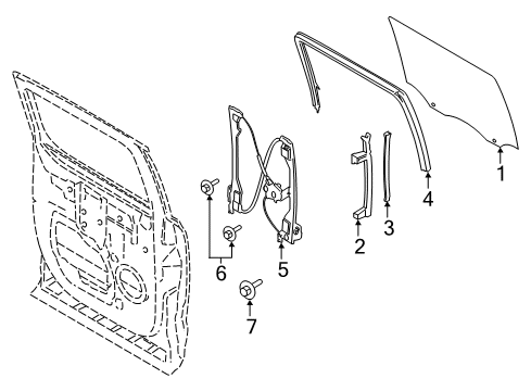 2017 Ford F-150 Rear Door - Glass & Hardware Diagram 2 - Thumbnail