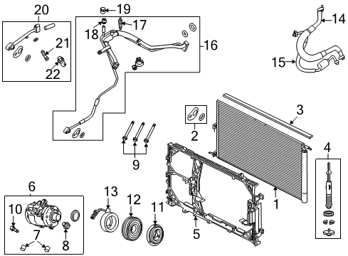 2009 Ford F-150 A/C Condenser, Compressor & Lines Diagram