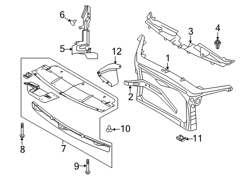 2009 Mercury Sable Radiator Support Diagram