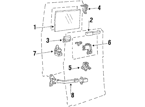 1987 Ford E-250 Econoline Club Wagon LATCH Diagram for E8UZ1543289A