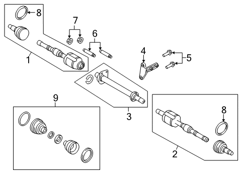 2013 Ford Edge Drive Axles - Front Diagram 1 - Thumbnail