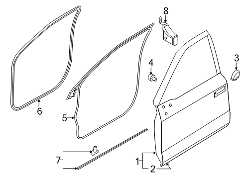 2019 Ford F-350 Super Duty Front Door Diagram