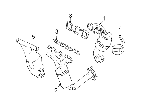 2006 Ford Fusion Catalytic Converter Assembly Diagram for 6E5Z-5G232-AF